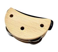 Foot Percussion - Tamburello a pedale in legno, con sonaglio in metallo, set per percussioni a pedale per chitarra e batteria