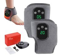 Foot Renew Triple Method Massager, Portable Foot and Ankle Massager for Circulation, Wireless Vibrating Heating Pad, Triple Therapy Rechargeable Feet Massage (1Pair)