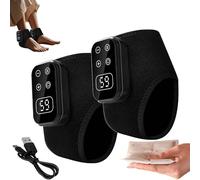 Foot Renew Triple Method Massager, Warming Ankle Massager for Pain Relief With Mugwort Sachet, Heat Therapy,Compression,Shiatsu Kneading,Wireless Portable Foot Massagers for Home,Travel (Black,2pcs)