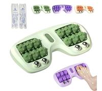 Foot Roller Massager Plantar Fasciitis, Foot Roller Massager for Circulation, Portable Dual Feet Rollers, Relajador De Pies De 12 Rodillos. (Green)