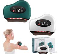 Foot Scraper, Red Light LED Heated Muscle Scraper, with Electric Fascia Tool with Constant Temperature Heating & 12 Vibration, A Relaxing Gift for Friends and Family (White+Green)