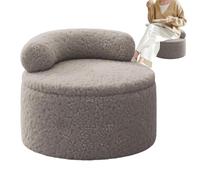 Foot Stool Ottomano - Round ottomano | Pouf ottomano 40 x 40 cm (1 Unito) Rounds Shoe Changing Stools, Upholstered Vanity With Back Support Divano Seat | Living Room Bedroom Entryway Seating Decor