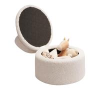 Foot Stool - Pouf ottomano rotondo, 40 x 40 cm (1 unità), Rounds Shoe Changing Stools, Upholstered Vanity With Back Support Divano Seat | Living Room Bedroom Entryway Seating Decor