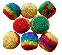 Footbag lavorato a maglia 6PCS Hand-Made Knitted Hacky Sack,Multicolored Geometric Pattern,Ready-to-Use Sacks