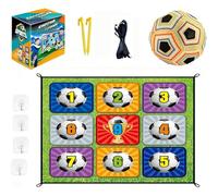 Football Accuracy Target Game, Foldable Mat Goals Toy with 1 Balls, Indoor Outdoor Soccer Ball Game (B)