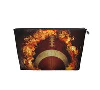 Football americano fiammeggiante stampato, Borsa da toilette Borsa per trucco Borsa per cosmetici Borsa da toilette da viaggio portatile