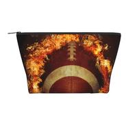 Football americano fiammeggiante stampato, Borsa da toilette Borsa per trucco Borsa per cosmetici Borsa da toilette da viaggio portatile