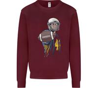 Football Americano Giocatore che Tiene Un Sfera Bambini Felpa Maglione