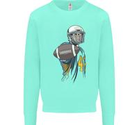 Football Americano Giocatore che Tiene Un Sfera Bambini Felpa Maglione