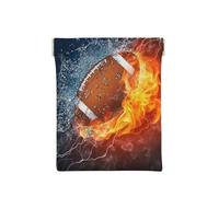 Football americano in fuoco e acqua, Spremere il portafoglio superiore da donna Borsa portaoggetti Piccola portamonete Portamonete