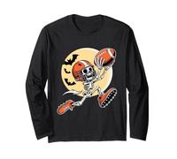 Football americano scheletro Halloween uomo ragazzo fan di calcio Maglia a Manica