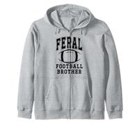 Football Brother Feral Football Big Little Bro Greatest Fan Felpa con Cappuccio