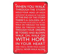 Football Club Slogan You Will Never Walk Alone Targa in metallo Decorazione in metallo Targa in metallo Poster in metallo Adatto per segnaletica Poster da parete Decorazione da parete Collezione