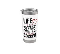 Football Collection Life is Better With Soccer Bicchiere termico in acciaio inox doppia parete