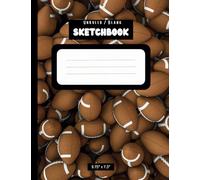 Football Cover Sketch Book - Unruled Composition Notebook: 9.75" x 7.5", 100 pages, Blank - No Lines, Numbered Pages, School Supply List Item, Doodle Pad