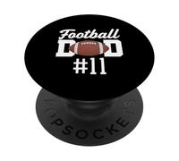 Football Dad numero 11, più grande tifoso, padre tifoso, figlio PopSockets PopGrip Adesivo