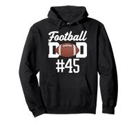 Football Dad Numero 45 più Grande Fan Padre Sostenitore Figlio Mamma Felpa con Cappuccio