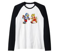 Football Eagle vs Cheetah Mascot Sports Graphic Maglia con Maniche Raglan