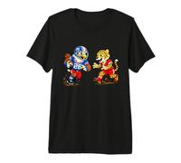 Football Eagle vs Cheetah Mascot Sports Graphic Maglietta Premium