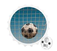 Football in The Football Network - Apribottiglie magnetico, strumento da cucina salvaspazio, divertente apribottiglie e magnete per frigorifero, per campeggio, viaggi, campeggio, colore: bianco