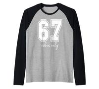 Football Jersey Number 67 Sports Team 6 7 Baseball Six Seven Maglia con Maniche Raglan