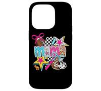 Football Mama Stars Bow Scacchiera Stile Custodia per iPhone 14 Pro