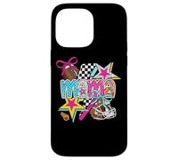 Football Mama Stars Bow Scacchiera Stile Custodia per iPhone 14 Pro Max