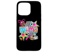 Football Mama Stars Bow Scacchiera Stile Custodia per iPhone 15 Pro Max