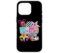 Football Mama Stars Bow Scacchiera Stile Custodia per iPhone 16 Pro