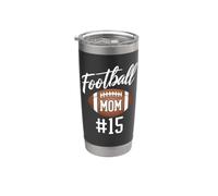Football Mom #15 Divertente Madre Donna Touchdown Ragazza Figlio Gioco Bicchiere termico in acciaio inox doppia parete