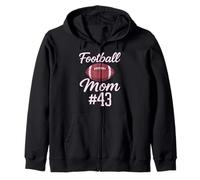 Football Mom # 43 Divertente Madre Donna Touchdown Ragazza Figlio Gioco Felpa con Cappuccio