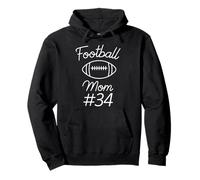 Football Mom Number 34 - Gioco di Squadra con Scritta Mio Figlio Felpa con Cappuccio