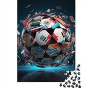 Football Puzzle 1000 Pezzi, Adulti E Ragazzi 14+, World Flags Regalo Creativo, Decorazione Casa, Gioco Di Gruppo, Divertimento Educativo 1000pcs (75x50cm)