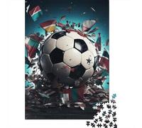Football Puzzle 1000 Pezzi Per Adulti, World Flags Decorazione Murale, Attività Antistress, Regalo Per Appassionati, Esperienza Familiare 1000pcs (75x50cm)