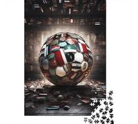 Football Puzzle 1000 Pezzi Per Collezionisti, World Flags Mindfulness Attiva, Progetto Condiviso, Elemento Stilistico 1000pcs (75x50cm)