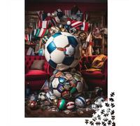 Football Puzzle Da 1000 Pezzi, World Flags Architettura Olistica, Esperienza Catartica, Decorazione Parlante 1000pcs (75x50cm)