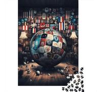 Football Puzzle Da 1000 Pezzi, World Flags Sfida Intellettuale, Decorazione Contemporanea, Regalo Multigenerazionale 1000pcs (75x50cm)