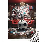 Football Puzzle Da 1000 Pezzi, World Flags Sfida Intellettuale, Decorazione Contemporanea, Regalo Multigenerazionale 1000pcs (75x50cm)