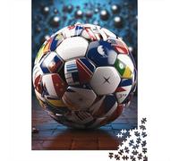 Football Puzzle Da 1000 Pezzi, World Flags Viaggio Stratificato, Decorazione Evolutiva, Regalo Trasformativo 1000pcs (75x50cm)