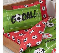 Football Red Single Fitted Sheet Set Ragazzi Ragazze Biancheria da Letto Federa