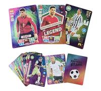 Football Stars Trading Cards Collection, set di 55 carte, oro/argento/nero, leggenda del calcio (colorate)