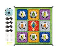 Football Target Game - Flannel Interactive Mat, Kids Boys Goal | 150x150cm Foldable Activity Set With Durable Feature, Engaging Outdoor Indoor Play For Backyard Home Camping Garden Patio Area