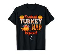 Football Turkey Nap Thanksgiving Thankful for Family Maglietta