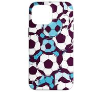 Footie Fan Pattern Love The Games Vintage Football Blu Custodia per iPhone 16 Pro Max