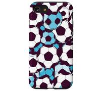 Footie Fan Pattern Love The Games Vintage Football Blu Custodia per iPhone SE (2020) / 7/8