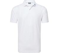 Footjoy Bounce Print Pique Mens White/Orange/Blue Jay L Polo