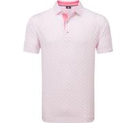 Footjoy Figure Print Lisle Mens White/Pink Lemonade XL Polo