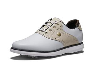 FootJoy Piattaforma Tradizioni Donna, Bianco Tan Nero, 5.5 UK Wide