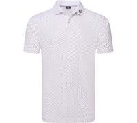 FootJoy Polo Bounce Print Pique, bianco/rosso
