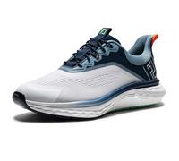 FootJoy Scarpe da golf da uomo Fj Quantum, Bianco/Pavone/Acquamarina, 10.5 Wide